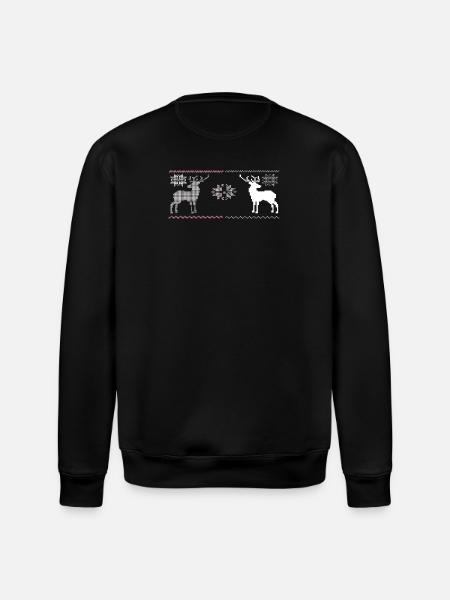 Christmas, Reindeer - Stanley/Stella ROLLER Unisex Organic Sweatshirt - black