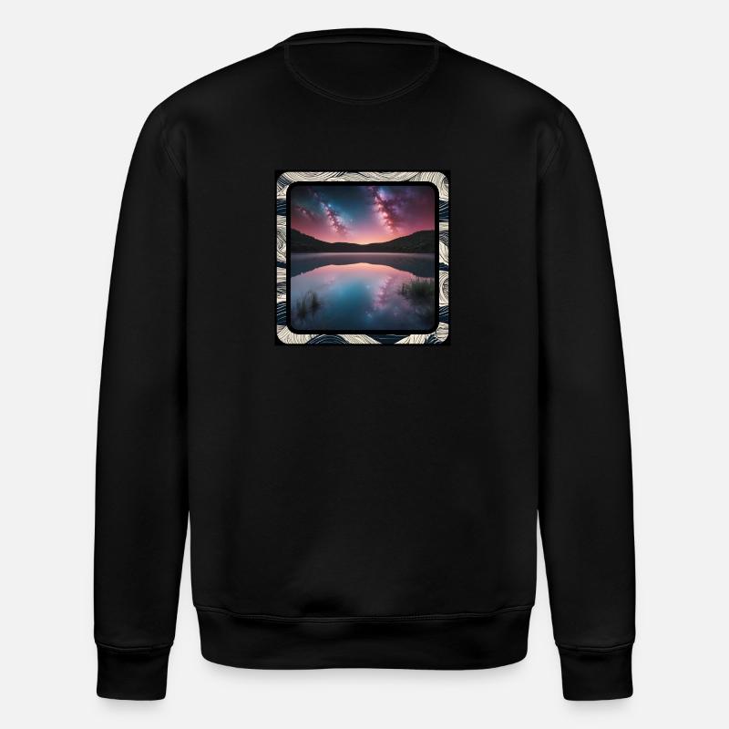 Seascape with reflections - Stanley/Stella ROLLER Unisex Organic Sweatshirt - black