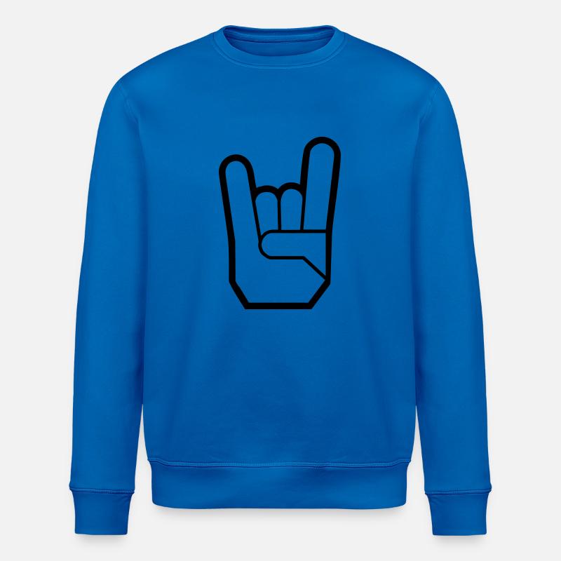 Rock Hand Pommesgabel Devilhand - Stanley/Stella Unisex Bio-Sweatshirt ROLLER - Königsblau