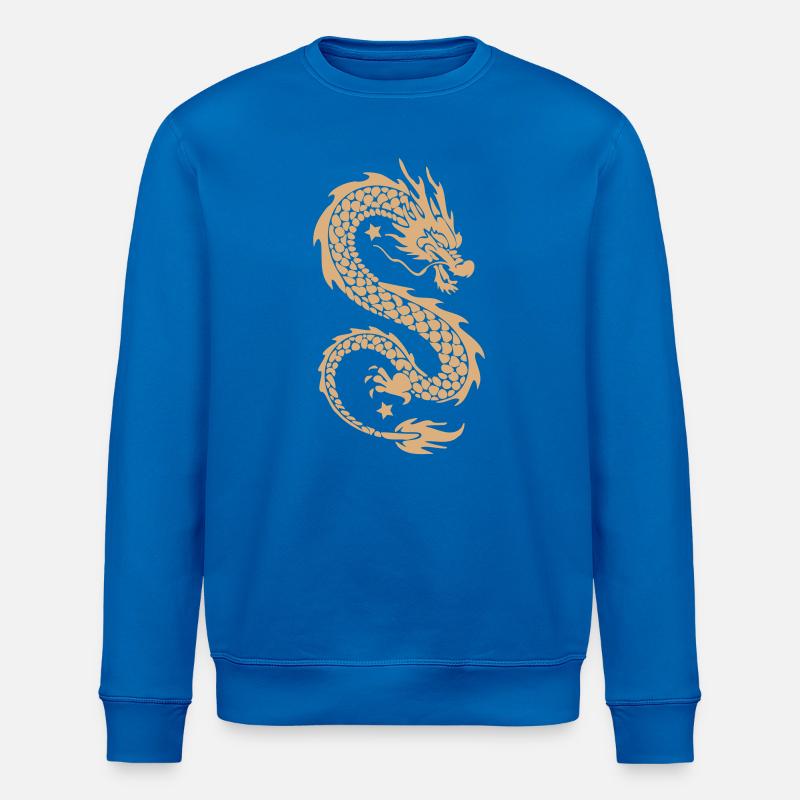 Silhouette dorée du Dragon Céleste - Sweat bio ROLLER Stanley/Stella Unisexe - bleu roi