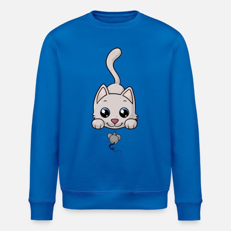 Süße Comic Katze - Stanley/Stella Unisex Bio-Sweatshirt ROLLER - Königsblau