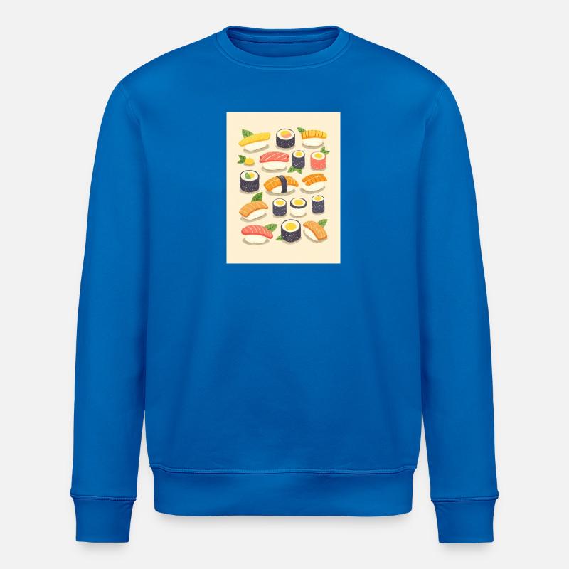 Lebendige Sushi-Sortiment-Illustration - Stanley/Stella Unisex Bio-Sweatshirt ROLLER - Königsblau