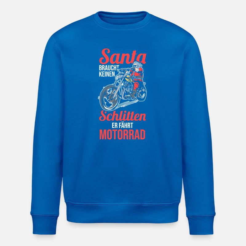 Weihnachtsmann Biker Motorrad Weihnachten - Stanley/Stella Unisex Bio-Sweatshirt ROLLER - Königsblau