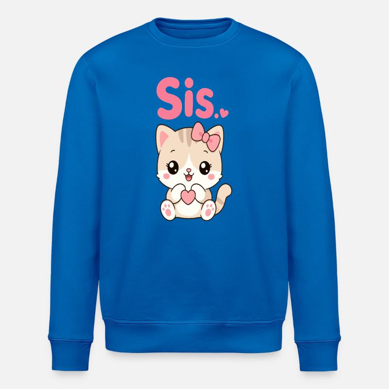 Katzen Sis Herzchen Kawaii - Stanley/Stella Unisex Bio-Sweatshirt ROLLER - Königsblau