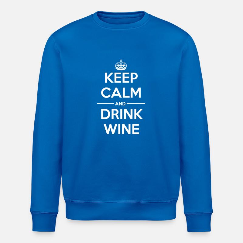 Drinks Keep calm Wine - Stanley/Stella Unisex Bio-Sweatshirt ROLLER - Königsblau