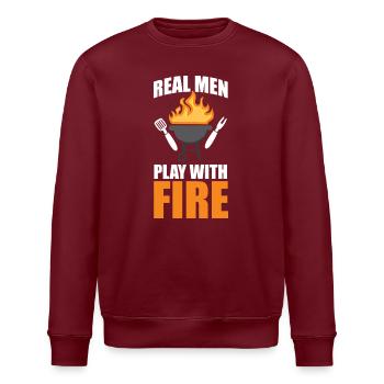 De vrais hommes jouent avec le barbecue au feu - Sweat bio ROLLER Stanley/Stella Unisexe - bordeaux - Devant - Nik (191cm)