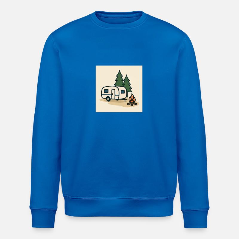Caravane de camping sapins - Sweat bio ROLLER Stanley/Stella Unisexe - bleu roi