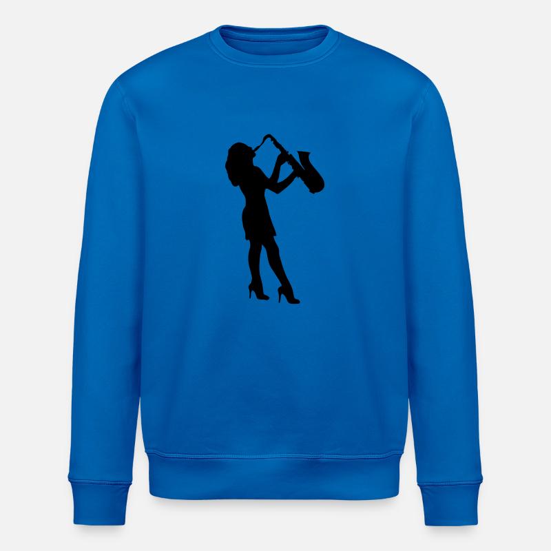 Joueuse de saxophone féminin - Sweat bio ROLLER Stanley/Stella Unisexe - bleu roi