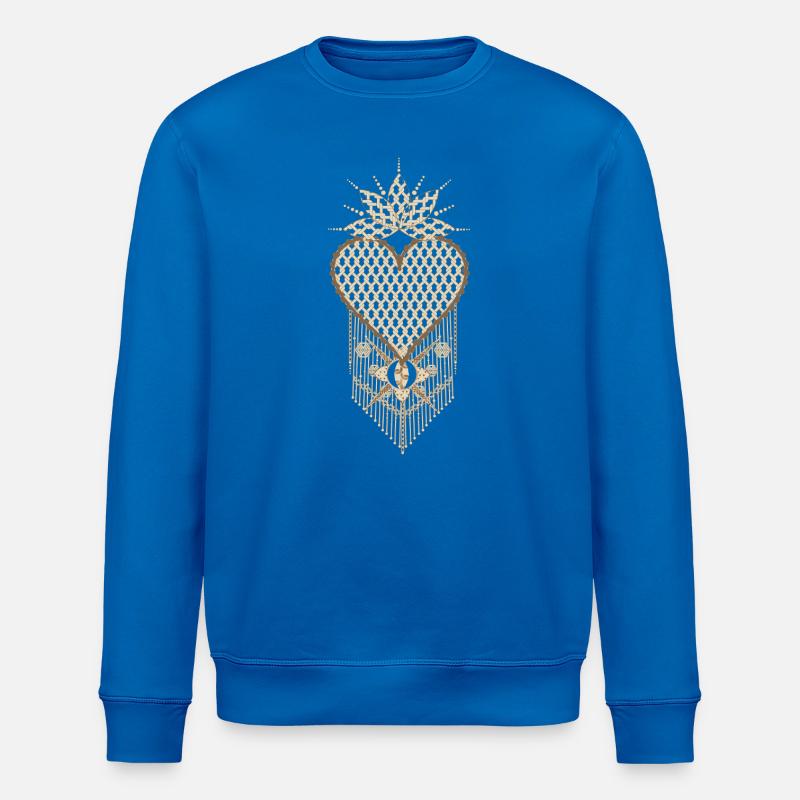 Macramé heart with filigree knot patterns - Stanley/Stella ROLLER Unisex Organic Sweatshirt - royal blue