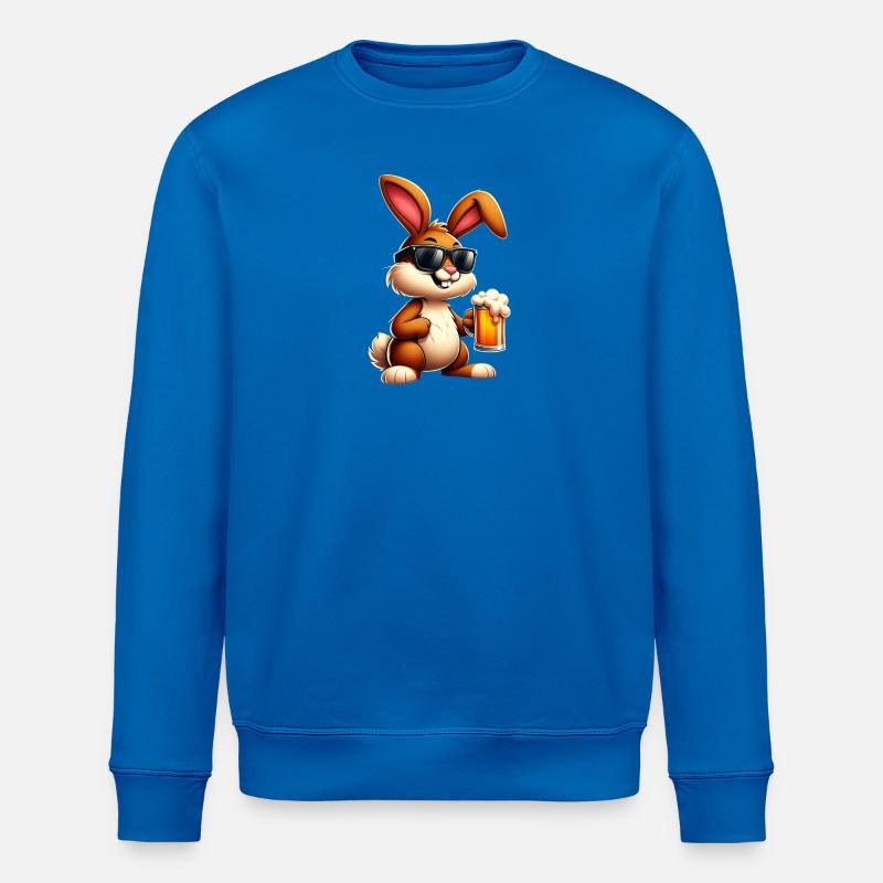 Osterhase mit einem Bier - Stanley/Stella Unisex Bio-Sweatshirt ROLLER - Königsblau