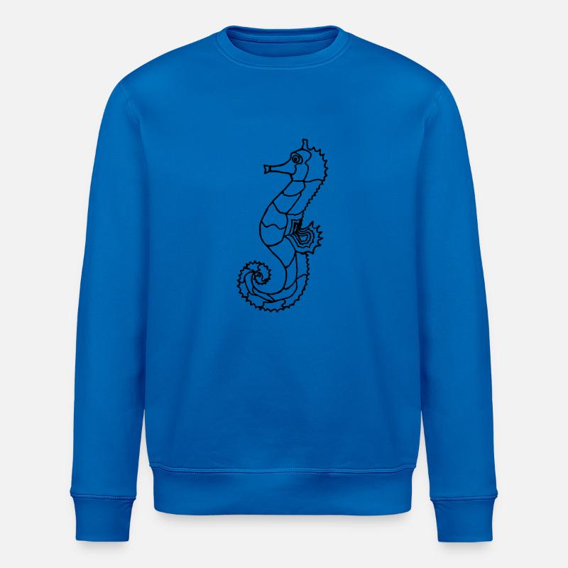 Seepferdchen schwarz - Stanley/Stella Unisex Bio-Sweatshirt ROLLER - Königsblau