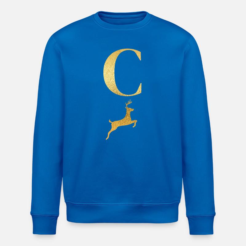 Buchstabe c goldener Hirsch - Geschenkidee - Stanley/Stella Unisex Bio-Sweatshirt ROLLER - Königsblau