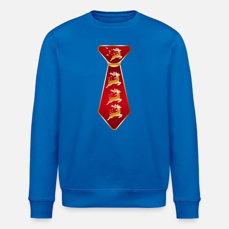 Cravate festive silhouette de renne - Sweat bio ROLLER Stanley/Stella Unisexe - bleu roi