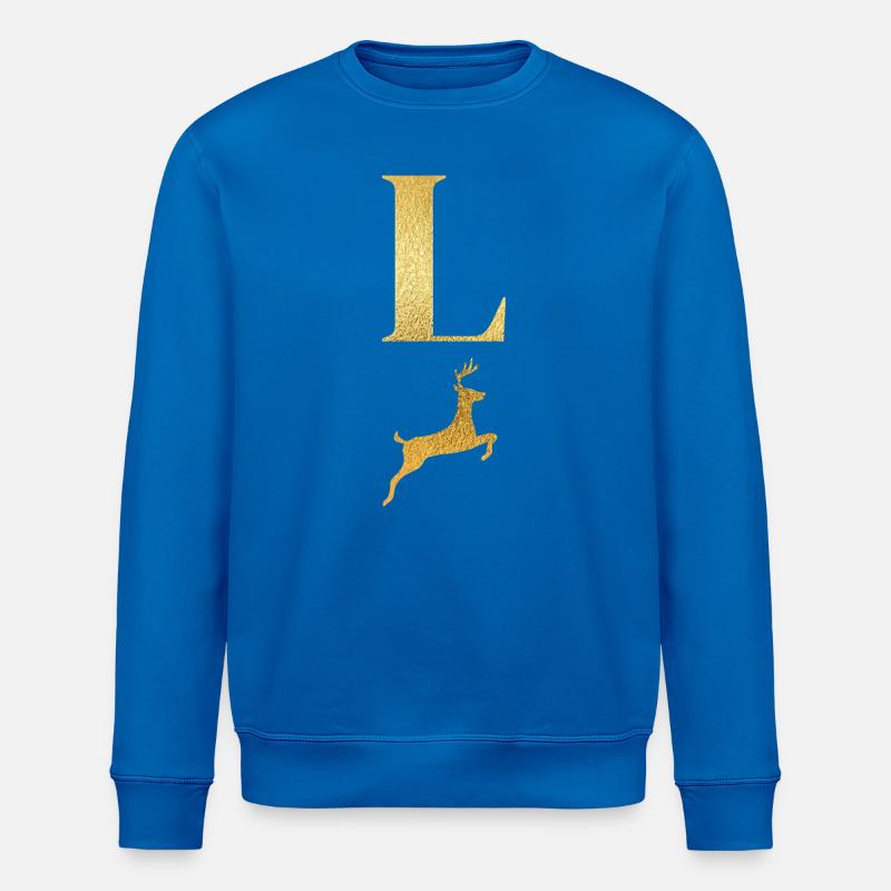 Buchstabe l Goldener Hirsch - Geschenkidee - Stanley/Stella Unisex Bio-Sweatshirt ROLLER - Königsblau