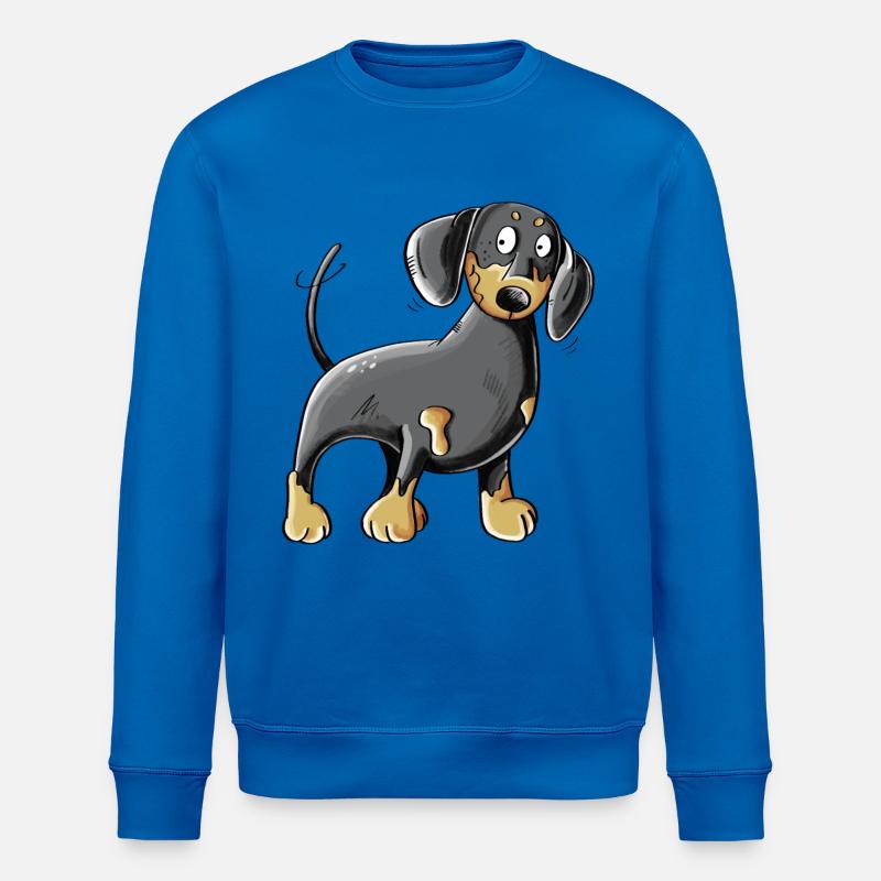 Happy Dachshund I Dackel I Teckel Hund Comic - Stanley/Stella Unisex Bio-Sweatshirt ROLLER - Königsblau