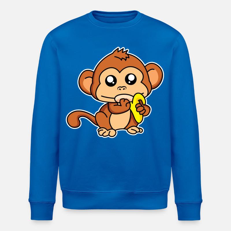 Singe repas - design - Sweat bio ROLLER Stanley/Stella Unisexe - bleu roi