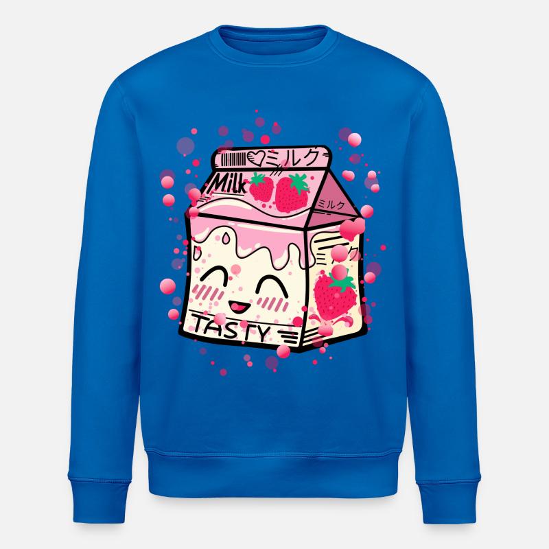 Erdbeer Milch Packung kawaii - Stanley/Stella Unisex Bio-Sweatshirt ROLLER - Königsblau