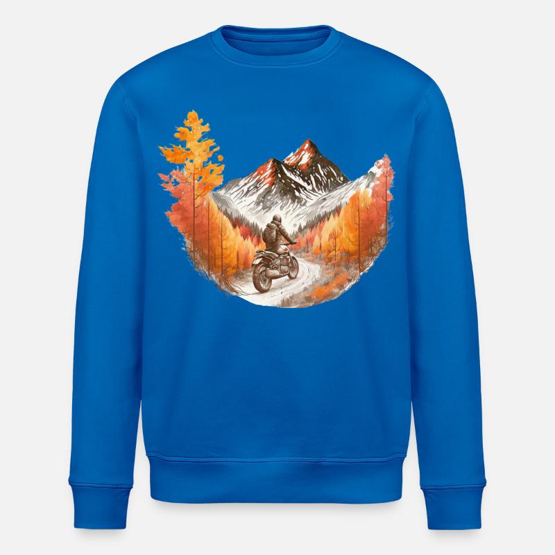 Motorrad Berge / Motorradfahrer - Stanley/Stella Unisex Bio-Sweatshirt ROLLER - Königsblau