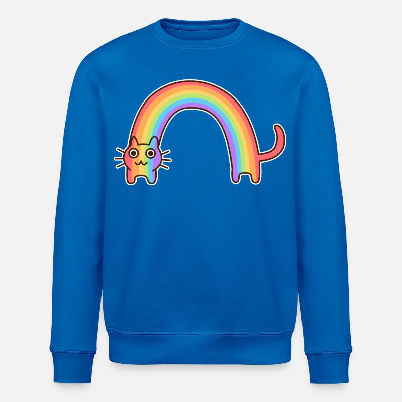 Regenbogenkatze. Buntes Design der Katze * - Stanley/Stella Unisex Bio-Sweatshirt ROLLER - Königsblau