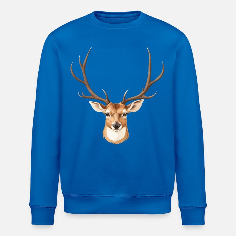 Tête de cerf mignonne - Sweat bio ROLLER Stanley/Stella Unisexe - bleu roi
