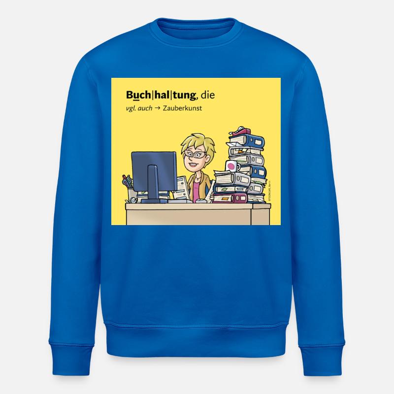 Buchhalterin, Comicfigur - Stanley/Stella Unisex Bio-Sweatshirt ROLLER - Königsblau