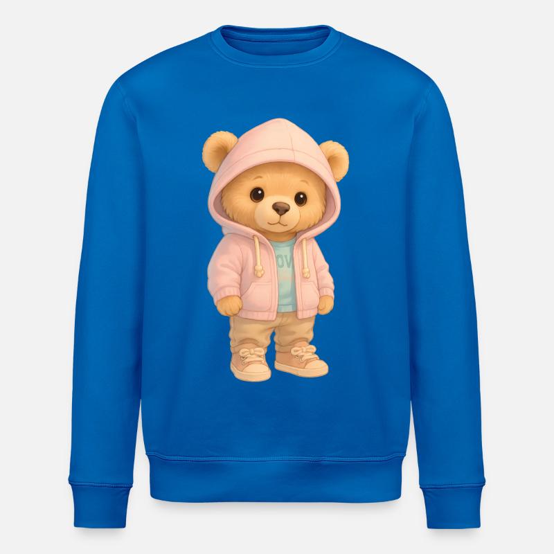Süßer Kapuzenpullover Bär - Stanley/Stella Unisex Bio-Sweatshirt ROLLER - Königsblau