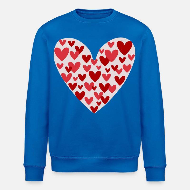 Many hearts pattern - Stanley/Stella ROLLER Unisex Organic Sweatshirt - royal blue