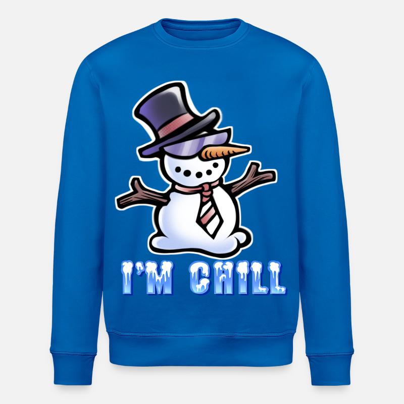 I'm Chill - Cool Snowman - Stanley/Stella ROLLER Unisex Organic Sweatshirt - royal blue