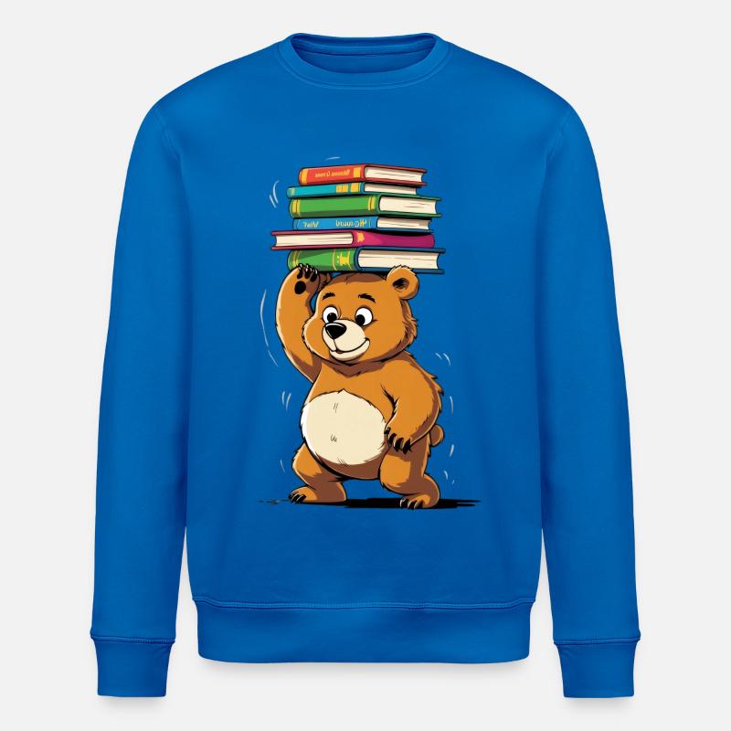 Lernbär mit Bücherstapeln - Stanley/Stella Unisex Bio-Sweatshirt ROLLER - Königsblau