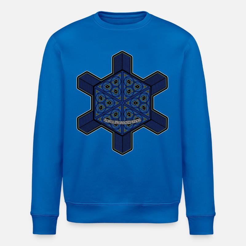Fractal Evolution Experience Mandala Psytrance Goa - Stanley/Stella Unisex Bio-Sweatshirt ROLLER - Königsblau