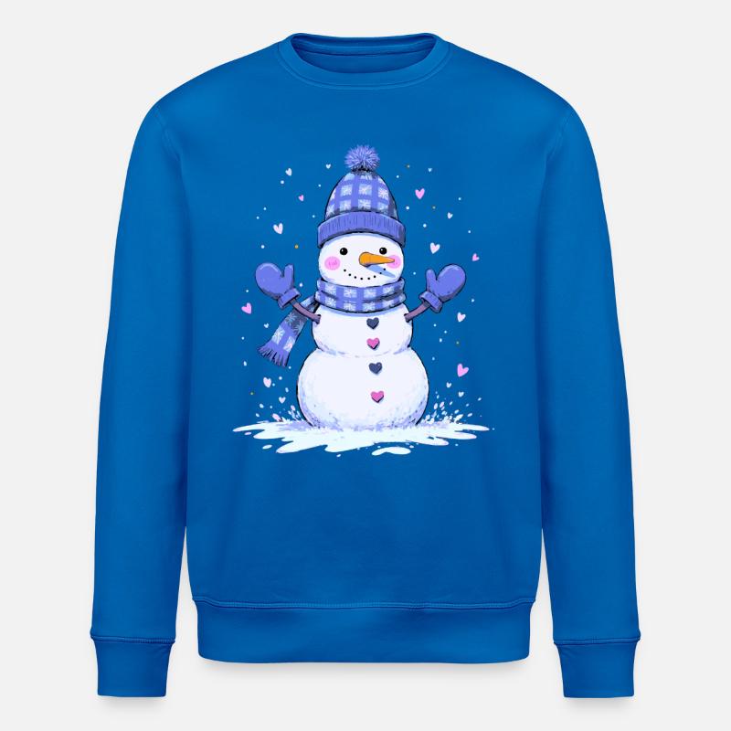 Niedlicher Schneemann mit Herz - Stanley/Stella Unisex Bio-Sweatshirt ROLLER - Königsblau