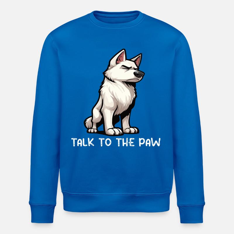 Parle au Berger Blanc Patte - Sweat bio ROLLER Stanley/Stella Unisexe - bleu roi
