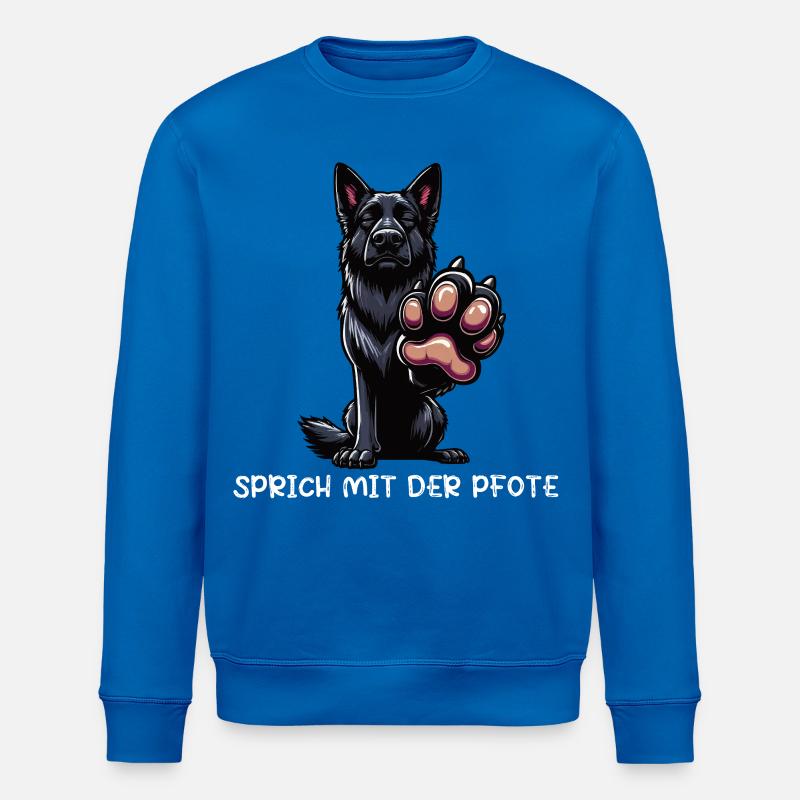 Sprich mit der Pfote Schwarzer Schäferhund  - Stanley/Stella Unisex Bio-Sweatshirt ROLLER - Königsblau
