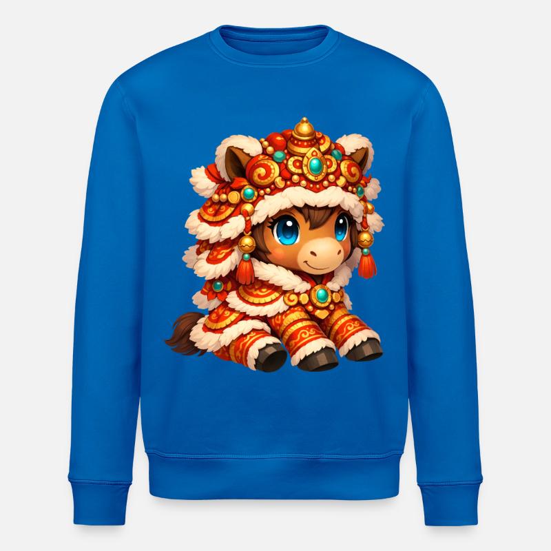 Chinesisches Neujahr Pferd 2026 - Stanley/Stella Unisex Bio-Sweatshirt ROLLER - Königsblau