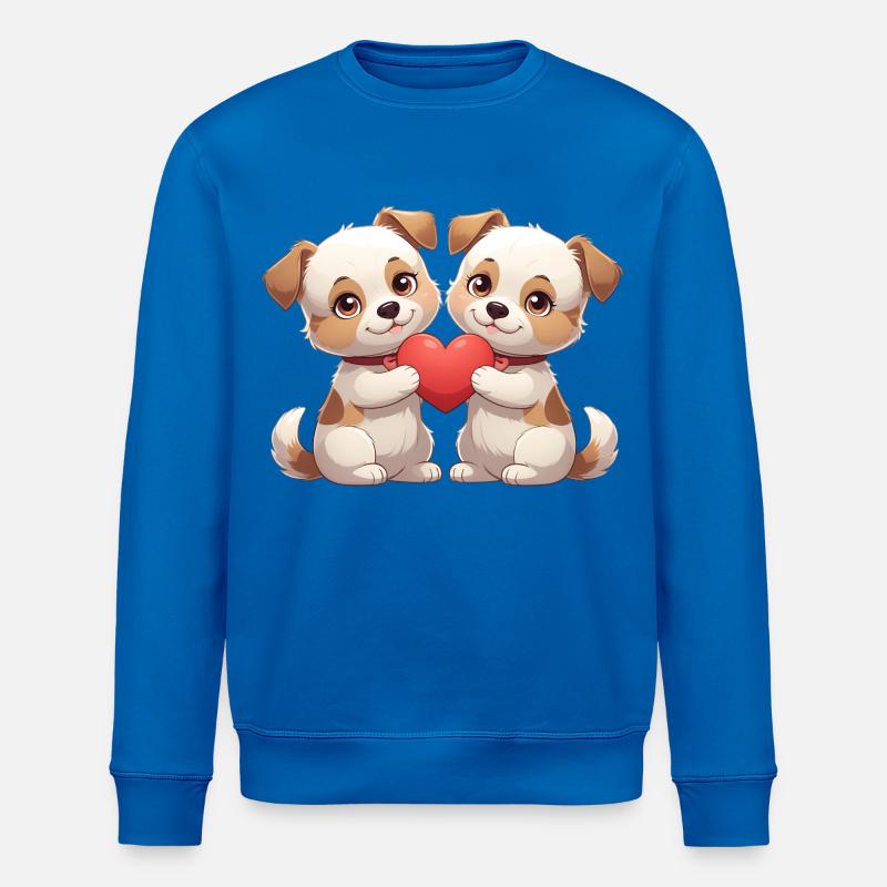 Zwei Welpen mit Herz - Stanley/Stella Unisex Bio-Sweatshirt ROLLER - Königsblau