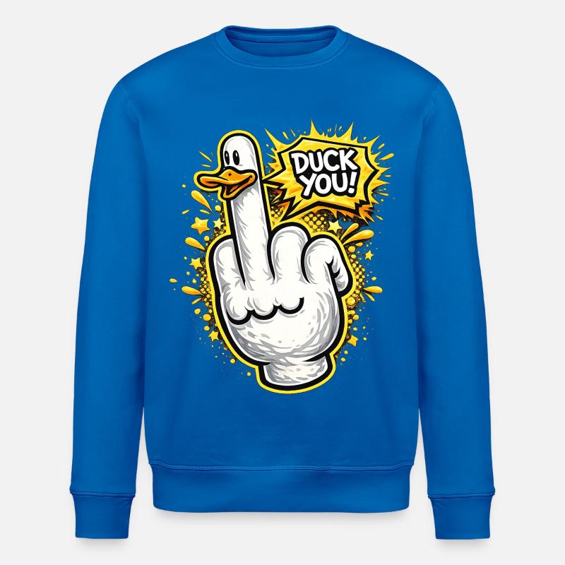 Duck You Comic Style Mittelfinger Ente - Stanley/Stella Unisex Bio-Sweatshirt ROLLER - Königsblau