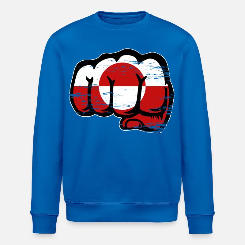 Poing du drapeau du Groenland utilisé - Sweat bio ROLLER Stanley/Stella Unisexe - bleu roi