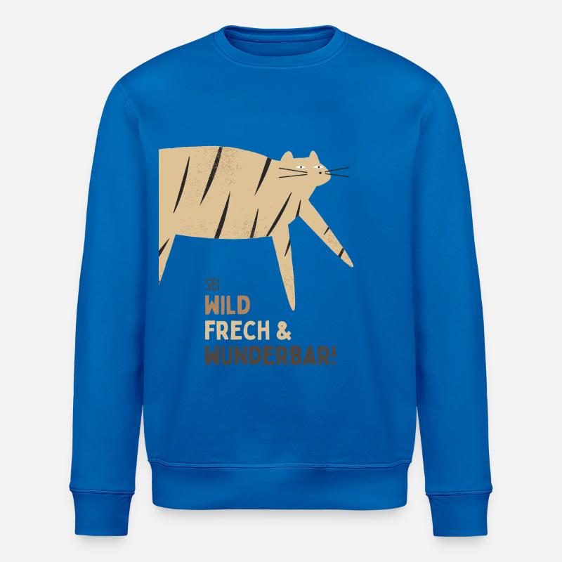 Sei wild French & Wunderbar Katze - Stanley/Stella Unisex Bio-Sweatshirt ROLLER - Königsblau