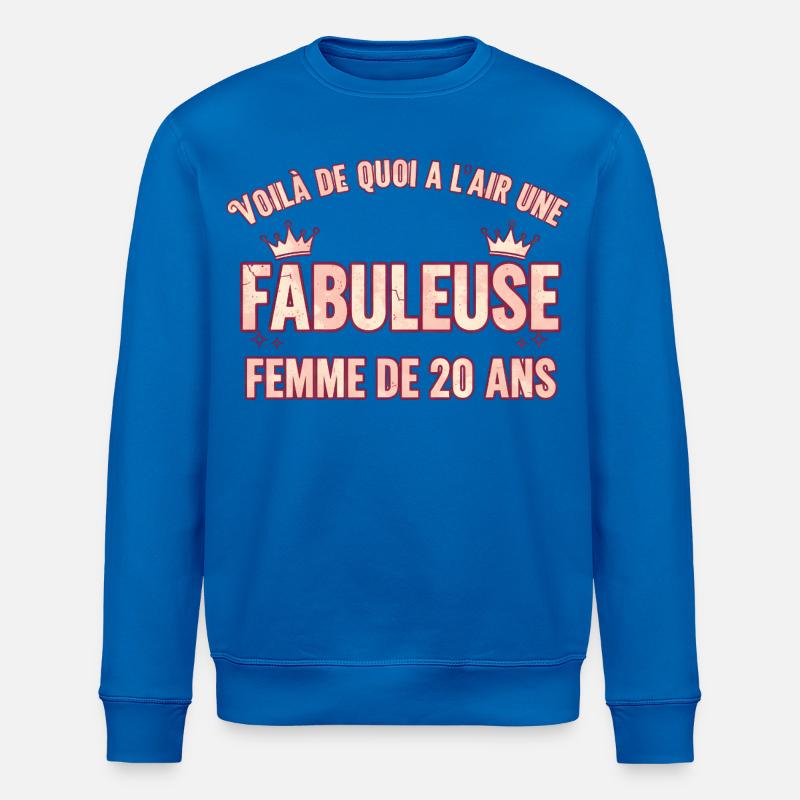 Fabuleuse 20 ans Reine du style - Sweat bio ROLLER Stanley/Stella Unisexe - bleu roi