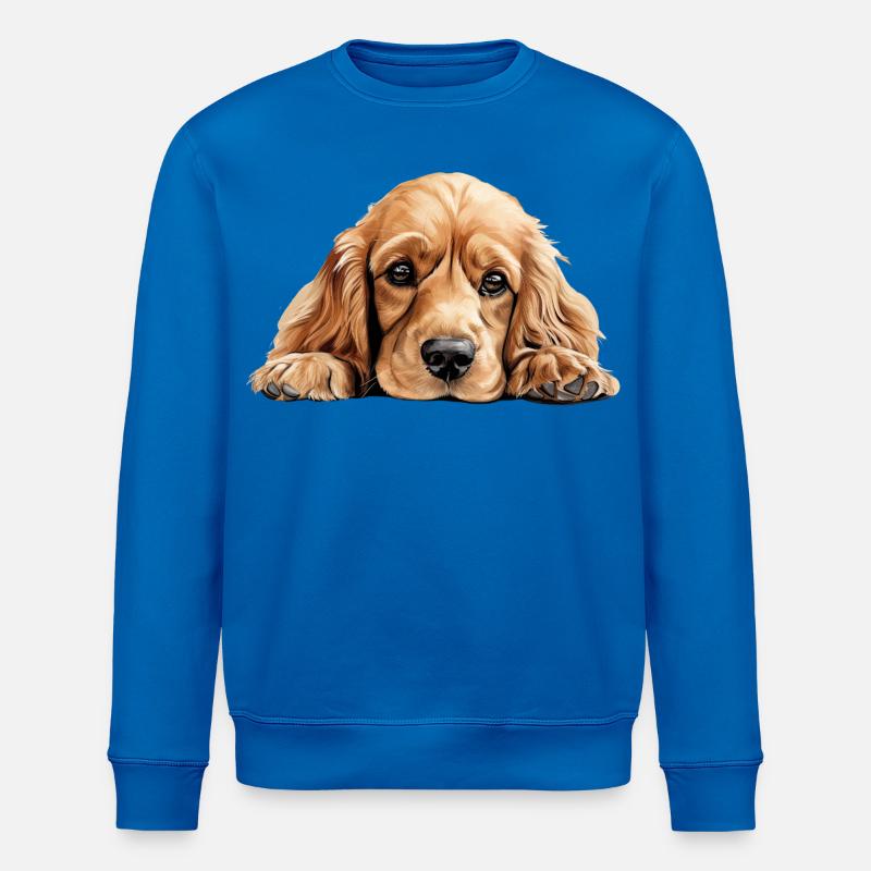 Chien Cocker Spaniel - Sweat bio ROLLER Stanley/Stella Unisexe - bleu roi