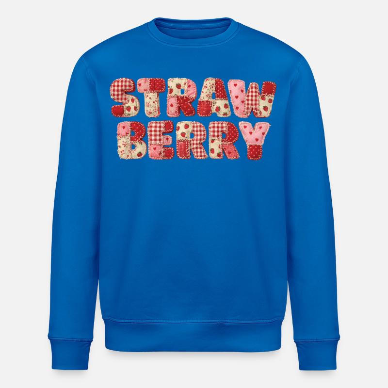Faux Patchwork Erdbeerfrucht-Jahrgang - Stanley/Stella Unisex Bio-Sweatshirt ROLLER - Königsblau