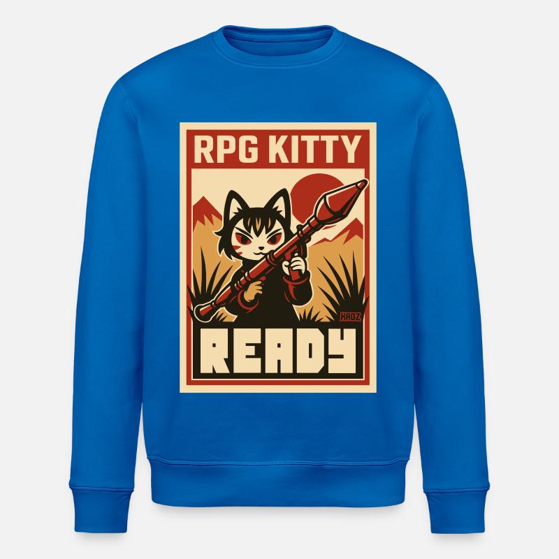 RPG Kitty Ready Poster - Stanley/Stella Unisex Bio-Sweatshirt ROLLER - Königsblau