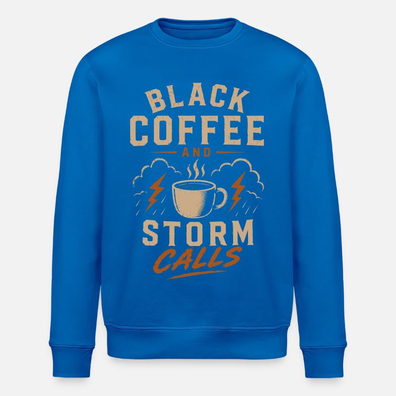 Lineman Strom Schwarzer Kaffee Und Sturm - Stanley/Stella Unisex Bio-Sweatshirt ROLLER - Königsblau