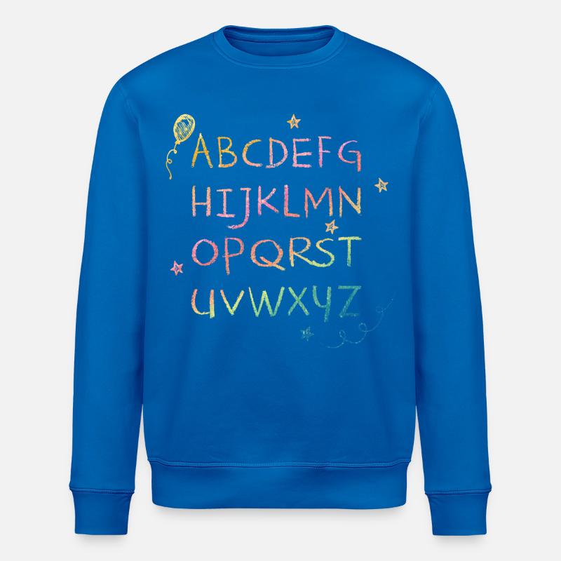 Regenbogen Kreide-Alphabet mit Sternchen - Stanley/Stella Unisex Bio-Sweatshirt ROLLER - Königsblau