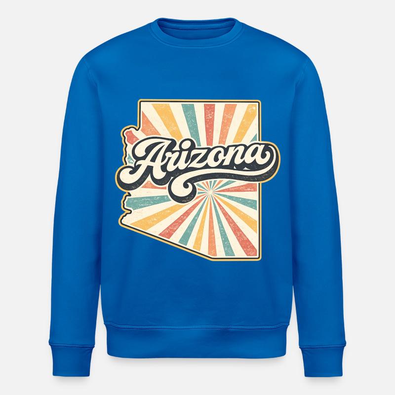 Arizona Retro Sunburst Script - Stanley/Stella ROLLER Unisex Organic Sweatshirt - royal blue