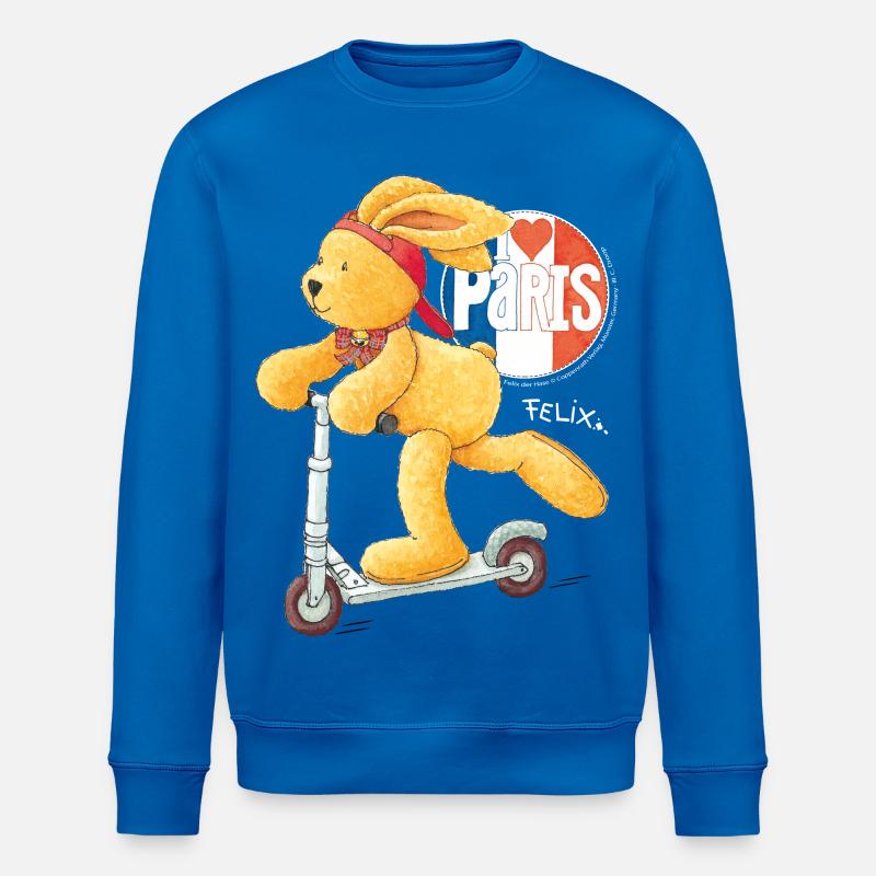 Félix le Lapin aime Paris - Sweat bio ROLLER Stanley/Stella Unisexe - bleu roi