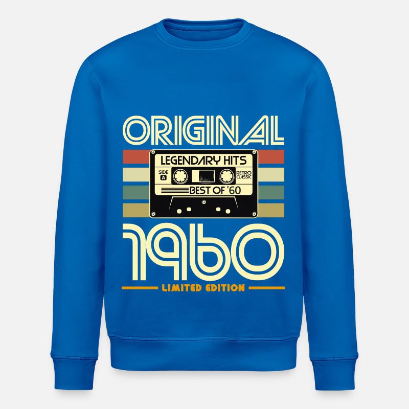 Original 1960's Retro Cassette - Stanley/Stella ROLLER Unisex Organic Sweatshirt - royal blue