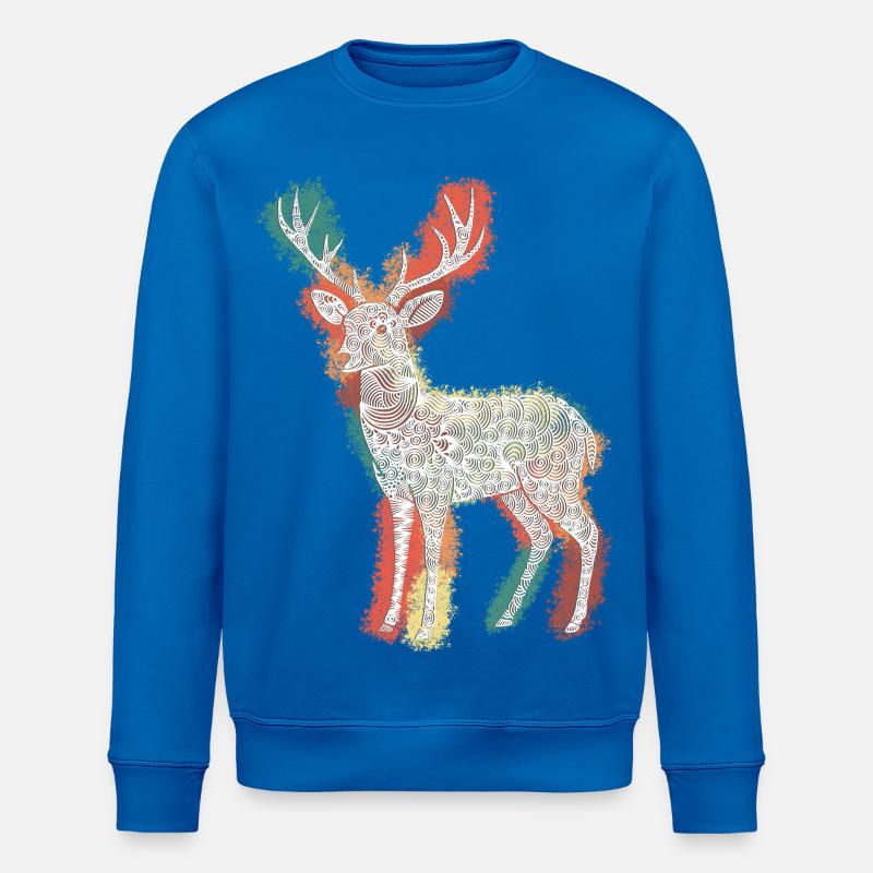 Zentangle-Rehbock - Stanley/Stella Unisex Bio-Sweatshirt ROLLER - Königsblau