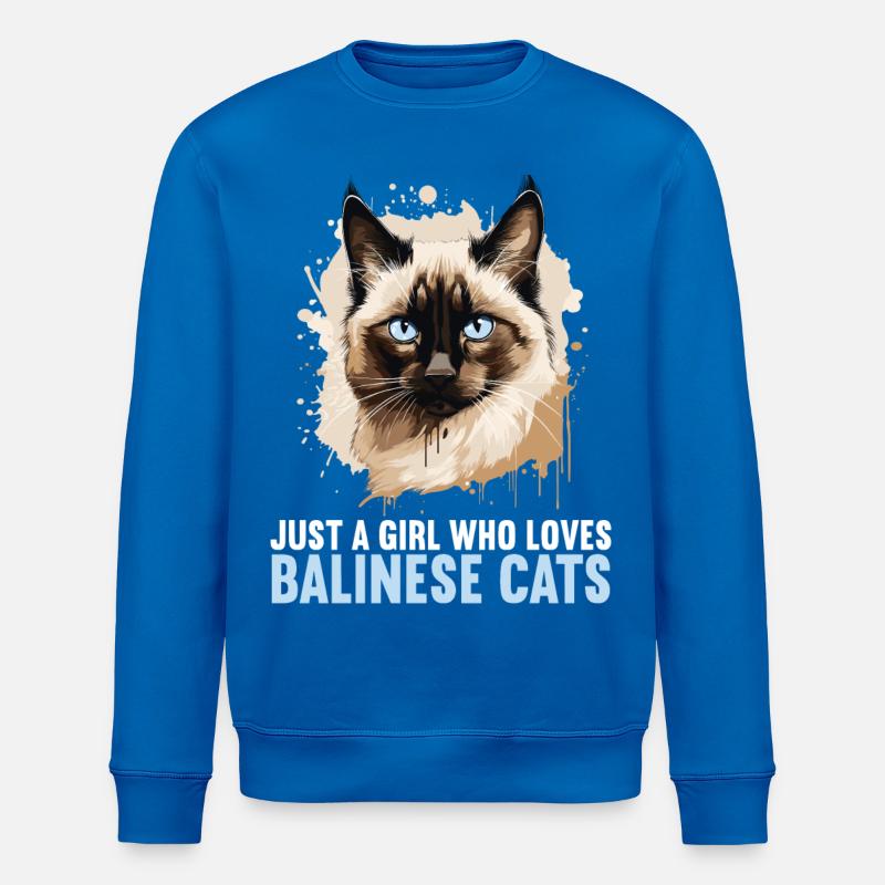 Chat balinais Balinesenkatze - Sweat bio ROLLER Stanley/Stella Unisexe - bleu roi
