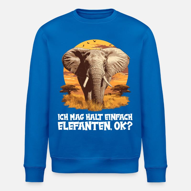 Elefanten Elefant - Stanley/Stella Unisex Bio-Sweatshirt ROLLER - Königsblau
